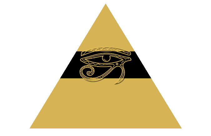 slowly spinning gif of a golden pyramid